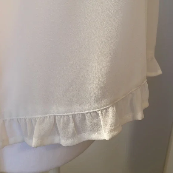 Elodie Women’s Cream Long Sleeve Sheer Top - size Large - Picture 4 of 9